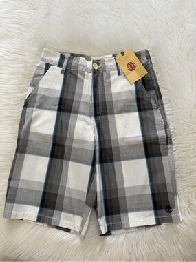 ELEMENT Gray Plaid Shorts Sz 28